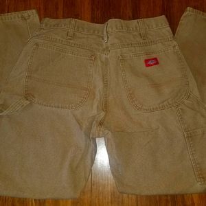 Mens Dickies Tan Denim Carpenter Jean's Khaki 33 W 32 L